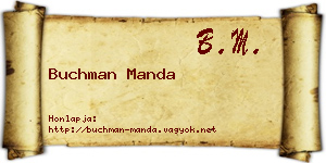 Buchman Manda névjegykártya